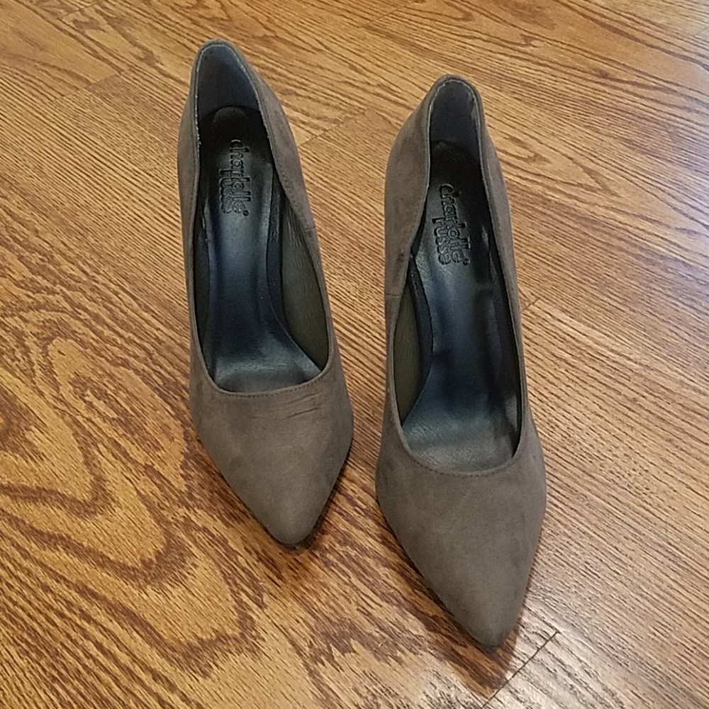 Olive Micro Suede Heels
